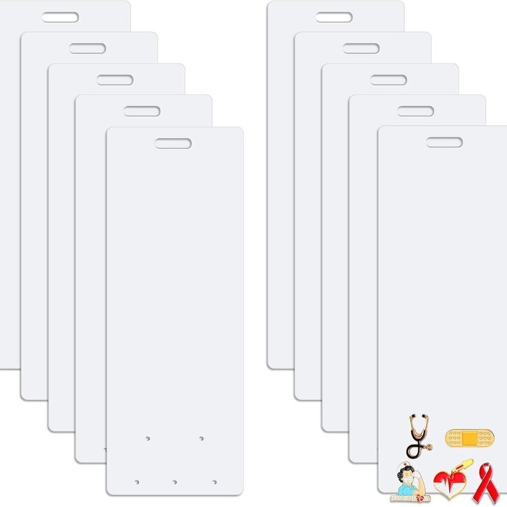 Badge Buddy Pin Holder 10 Pack Waterproof White Nursing